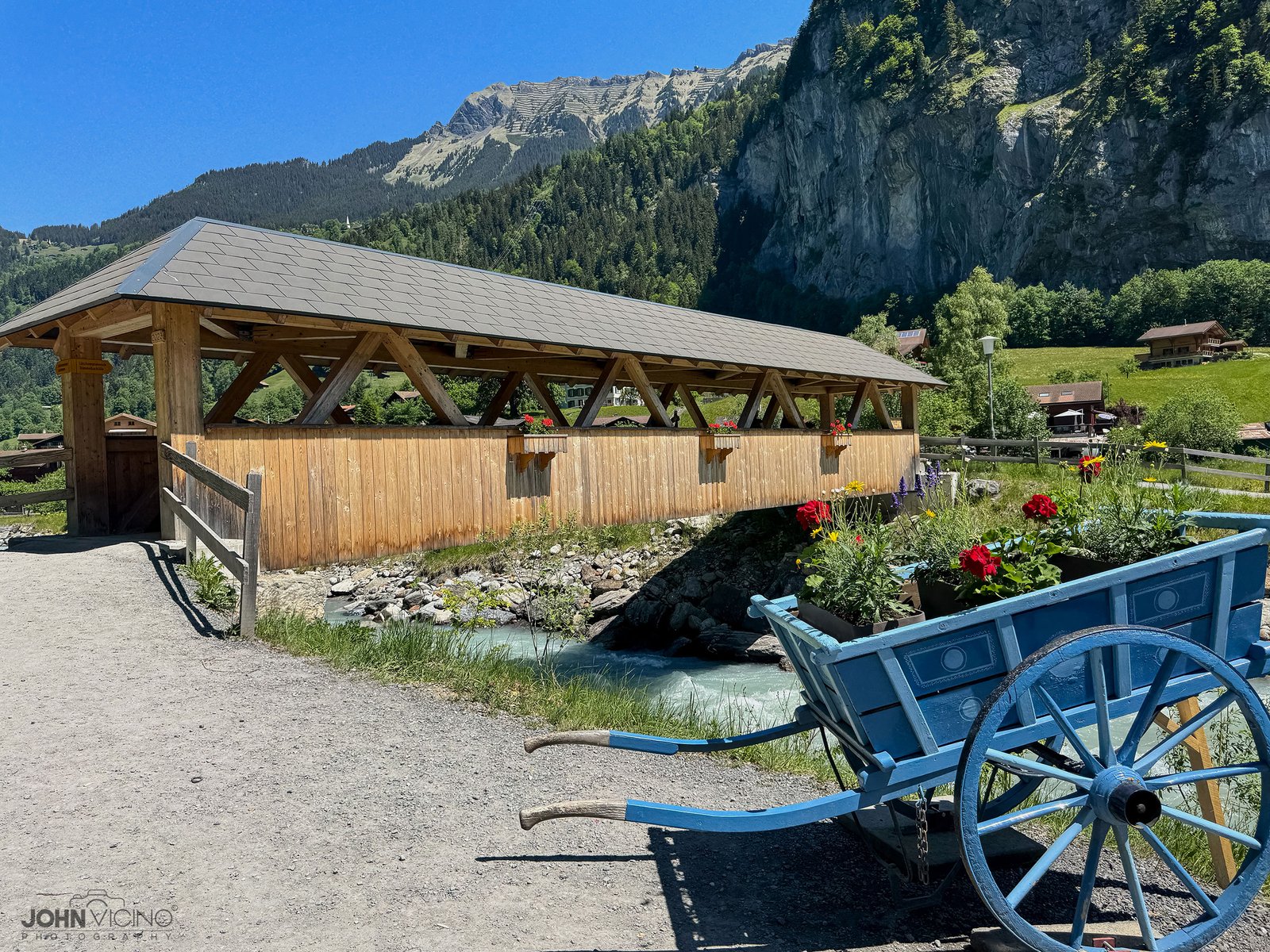 Bridge Photography | Bridge Photos | Covered Bridge | Lauterbrunnen, Switzerland | ©John J. Vicino